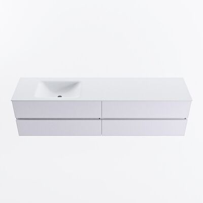 MONDIAZ VICA 190cm badmeubel onderkast Cale 4 lades. Wastafel CLOUD links zonder kraangat, kleur Talc.