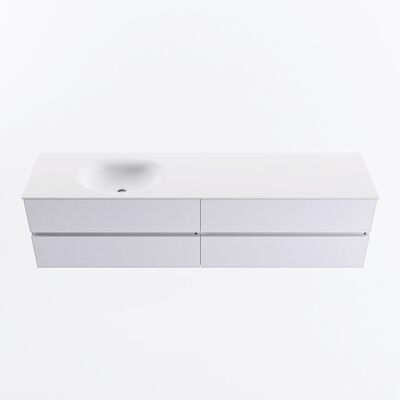 MONDIAZ VICA 190cm badmeubel onderkast Cale 4 lades. Wastafel MOON links 1 kraangat, kleur Talc.