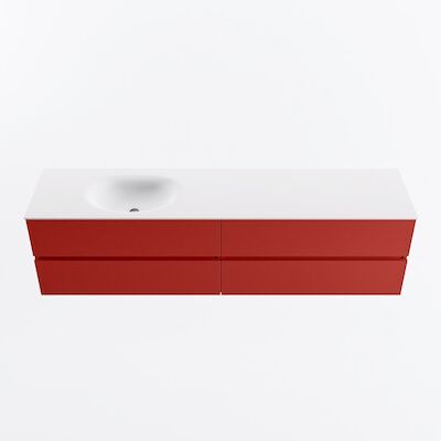 MONDIAZ VICA 190cm badmeubel onderkast Fire 4 lades. Wastafel MOON links 1 kraangat, kleur Talc.