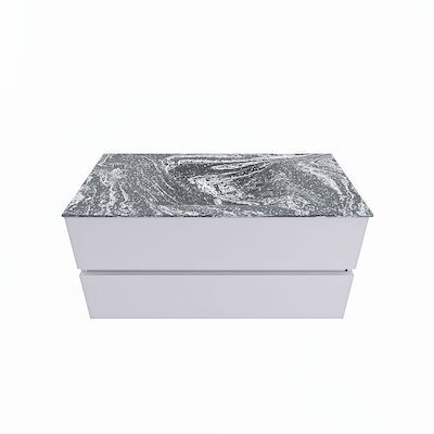 MONDIAZ VICA-DLUX 100cm badmeubel onderkast Cale 2 lades. Inbouw wastafel CLOUD midden zonder kraangat, kleur Lava.