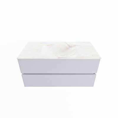 MONDIAZ VICA-DLUX 100cm badmeubel onderkast Cale 2 lades. Inbouw wastafel CLOUD midden zonder kraangat, kleur Ostra.