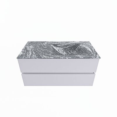 MONDIAZ VICA-DLUX 100cm badmeubel onderkast Cale 2 lades. Inbouw wastafel CLOUD rechts zonder kraangat, kleur Lava.