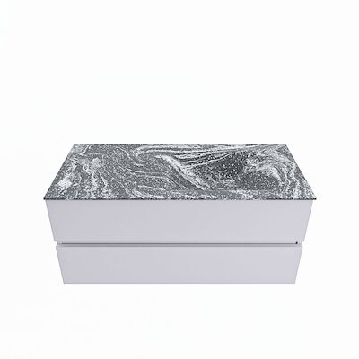 MONDIAZ VICA-DLUX 110cm badmeubel onderkast Cale 2 lades. Inbouw wastafel CLOUD rechts zonder kraangat, kleur Lava.