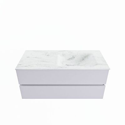 MONDIAZ VICA-DLUX 110cm badmeubel onderkast Cale 2 lades. Inbouw wastafel CLOUD rechts zonder kraangat, kleur Opalo.
