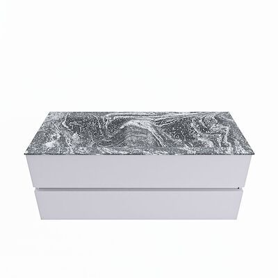 MONDIAZ VICA-DLUX 120cm badmeubel onderkast Cale 2 lades. Inbouw wastafel CLOUD dubbel 2 kraangaten, kleur Lava.