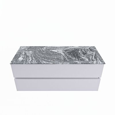 MONDIAZ VICA-DLUX 120cm badmeubel onderkast Cale 2 lades. Inbouw wastafel CLOUD rechts zonder kraangat, kleur Lava.