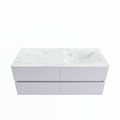 MONDIAZ VICA-DLUX 120cm badmeubel onderkast Cale 4 lades. Inbouw wastafel CLOUD rechts 1 kraangat, kleur Opalo.
