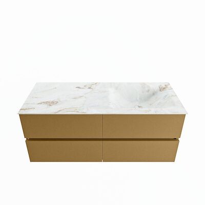 MONDIAZ VICA-DLUX 120cm badmeubel onderkast Oro 4 lades. Inbouw wastafel CLOUD rechts zonder kraangat, kleur Frappe.
