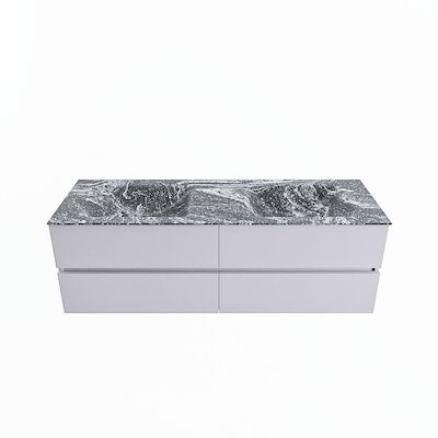 MONDIAZ VICA-DLUX 150cm badmeubel onderkast Cale 4 lades. Inbouw wastafel CLOUD dubbel 2 kraangaten, kleur Lava.