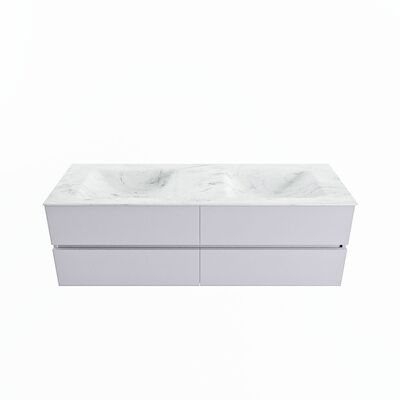 MONDIAZ VICA-DLUX 150cm badmeubel onderkast Cale 4 lades. Inbouw wastafel CLOUD dubbel 2 kraangaten, kleur Opalo.