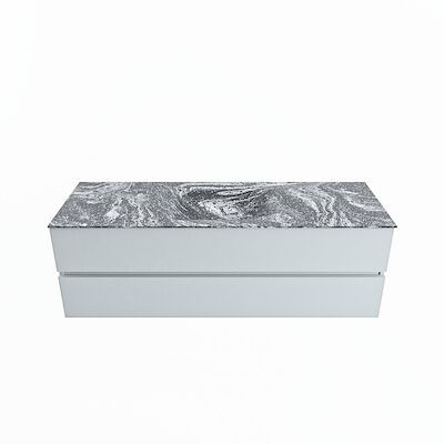 MONDIAZ VICA-DLUX 150cm badmeubel onderkast Clay 2 lades. Inbouw wastafel CLOUD midden 1 kraangat, kleur Lava.
