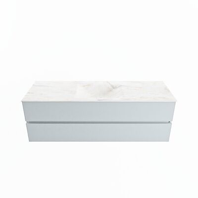 MONDIAZ VICA-DLUX 150cm badmeubel onderkast Clay 2 lades. Inbouw wastafel CLOUD midden 1 kraangat, kleur Ostra.