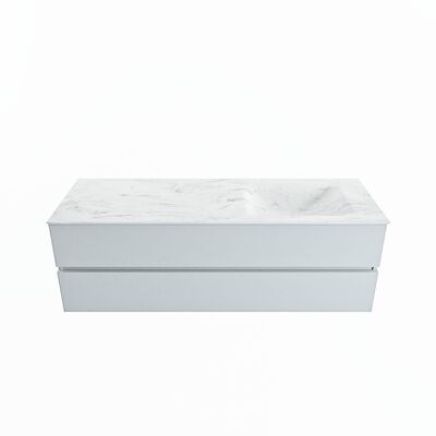 MONDIAZ VICA-DLUX 150cm badmeubel onderkast Clay 2 lades. Inbouw wastafel CLOUD rechts 1 kraangat, kleur Opalo.