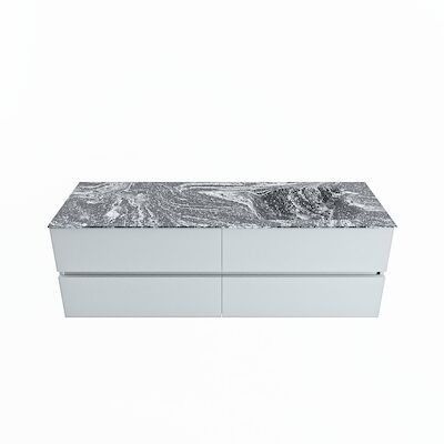 MONDIAZ VICA-DLUX 150cm badmeubel onderkast Clay 4 lades. Inbouw wastafel CLOUD rechts 1 kraangat, kleur Lava.