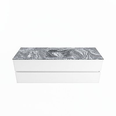 MONDIAZ VICA-DLUX 150cm badmeubel onderkast Talc 2 lades. Inbouw wastafel CLOUD midden 1 kraangat, kleur Lava.