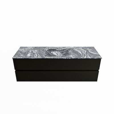 MONDIAZ VICA-DLUX 150cm badmeubel onderkast Urban 2 lades. Inbouw wastafel CLOUD midden 1 kraangat, kleur Lava.