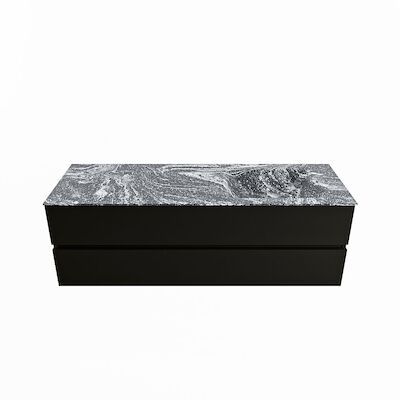 MONDIAZ VICA-DLUX 150cm badmeubel onderkast Urban 2 lades. Inbouw wastafel CLOUD rechts zonder kraangat, kleur Lava.