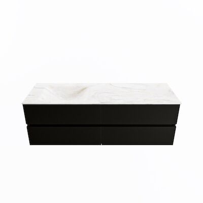 MONDIAZ VICA-DLUX 150cm badmeubel onderkast Urban 4 lades. Inbouw wastafel CLOUD links 1 kraangat, kleur Ostra.