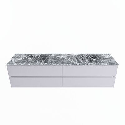 MONDIAZ VICA-DLUX 200cm badmeubel onderkast Cale 4 lades. Inbouw wastafel CLOUD dubbel zonder kraangat, kleur Lava.