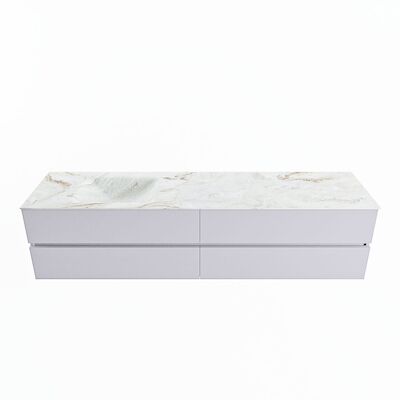 MONDIAZ VICA-DLUX 200cm badmeubel onderkast Cale 4 lades. Inbouw wastafel CLOUD links 1 kraangat, kleur Frappe.