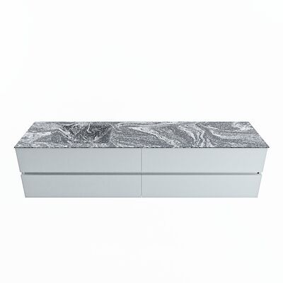 MONDIAZ VICA-DLUX 200cm badmeubel onderkast Clay 4 lades. Inbouw wastafel CLOUD links 1 kraangat, kleur Lava.