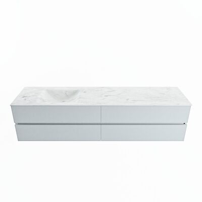 MONDIAZ VICA-DLUX 200cm badmeubel onderkast Clay 4 lades. Inbouw wastafel CLOUD links 1 kraangat, kleur Opalo.