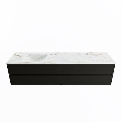MONDIAZ VICA-DLUX 200cm badmeubel onderkast Urban 4 lades. Inbouw wastafel CLOUD links zonder kraangat, kleur Frappe.