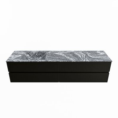 MONDIAZ VICA-DLUX 200cm badmeubel onderkast Urban 4 lades. Inbouw wastafel CLOUD links zonder kraangat, kleur Lava.