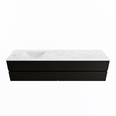 MONDIAZ VICA-DLUX 200cm badmeubel onderkast Urban 4 lades. Inbouw wastafel CLOUD links zonder kraangat, kleur Opalo.