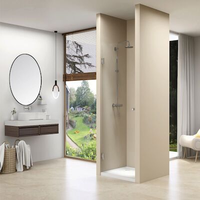 Nis Douchedeur Van Rijn Products Helder Glas 200×100 cm Ronde Knop