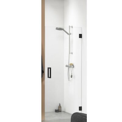 Nisdeur by Sealskin 'I AM' 70×200 cm Mat Zwart Helder Glas Antikalk