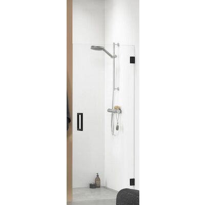 Nisdeur by Sealskin 'I AM' 80×200 cm Mat Zwart Helder Glas Antikalk