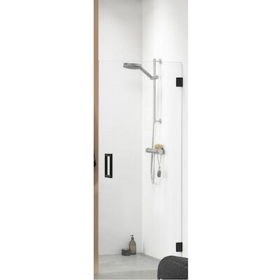 Nisdeur by Sealskin 'I AM' 90×200 cm Mat Zwart Helder Antikalk Glas