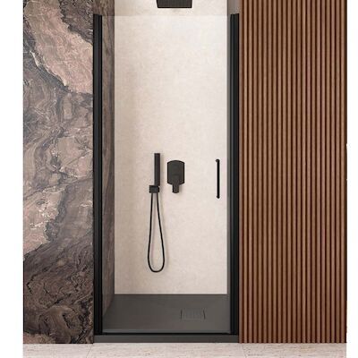 Nisdeur Lacus Giglio Evo 1 Klapdeur 70×200 Cm Helder Glas Mat Zwart