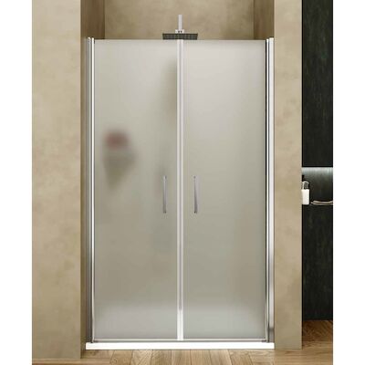 Nisdeur Lacus Giglio Evo Matt 2 Deuren 110×200 Cm Kristalglas Chroom
