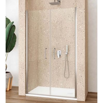 Nisdeur Lacus Giglio Evo Saloon 2 Klapdeuren 115×200 Cm Helder Glas Chroom