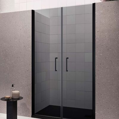 Nisdeur Lacus Giglio Evo Saloon 2 Klapdeuren 90×200 Cm Rookglas Zwart