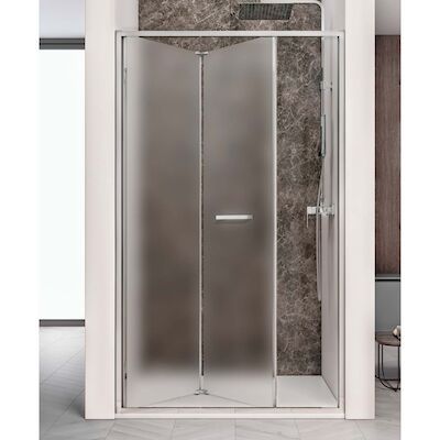 Nisdeur Lacus Ponza Evo Vouwdeur 120×200 Cm Mat Glas Chroom