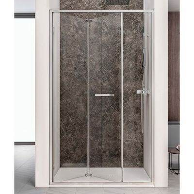 Nisdeur Lacus Ponza Evo Vouwdeur 75×200 Cm Helder Glas Chroom