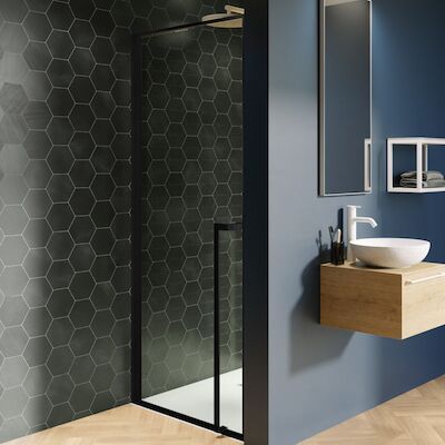 Nisdeur Riho Lucid GD101 Omkeerbaar Verstelbaar Aluminium 200×100 cm Mat Zwart