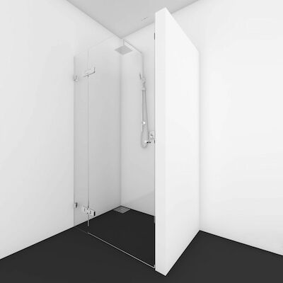 Nisdeur Scharnierend Aan Vast Deel Van Rijn Products 8mm Helder Glas HxB Max 200×100 cm Ronde knop