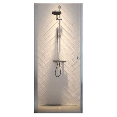 Nisdeur Sealskin Hooked Omkeerbaar 90×200 cm Zilver