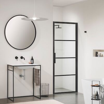 Nisdeur Sealskin SOHO 90×210 cm 8 mm Helderglas (Links draaiend)