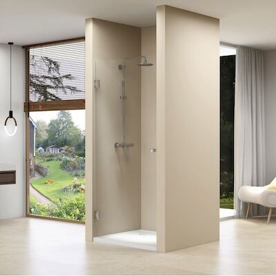 Nisdeur Van Rijn ST01 Profielloos 100×200 cm Helder Glas 8 mm RVS