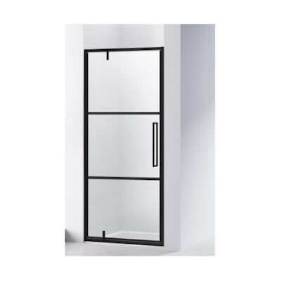 Nisdeur Van Rijn ST04 Aluminium Profiel 6 mm Helder Glas 90×200 cm Zwart Frame