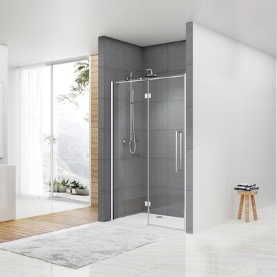 Nisdeur Van Rijn ST05 Draaideur Met Vaste Wand 140×200 cm 8 mm Chroom