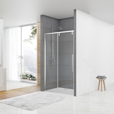 Nisdeur Van Rijn ST06 Schuifdeur Met Vaste Wand 140×200 cm 8 mm Soft Close Chroom