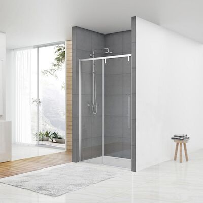 Nisdeur Van Rijn ST06 Schuifdeur Met Vaste Wand 160×200 cm 8 mm Soft Close Chroom