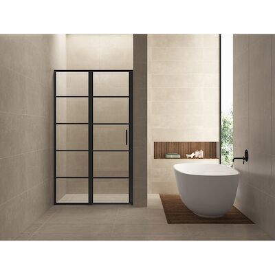 Nisdeur Wiesbaden Horizon met Vast Paneel 110×200 cm 8 mm NANO Mat Zwart