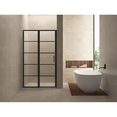 Nisdeur Wiesbaden Horizon met Vast Paneel 120×200 cm 8 mm NANO Mat Zwart
